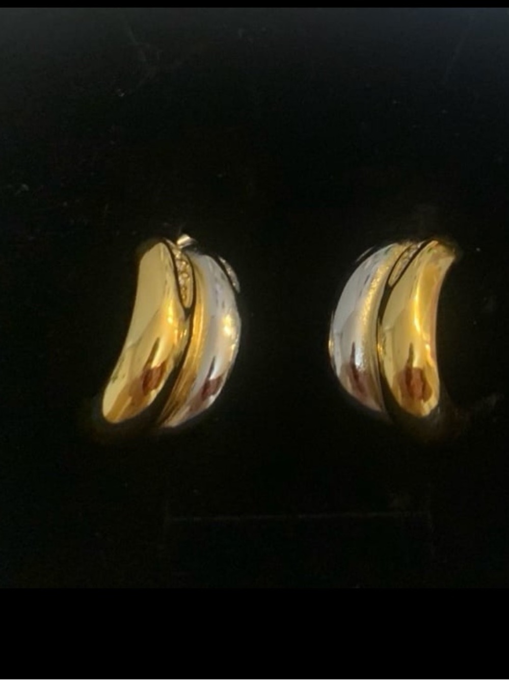 New! “SelfGleam” Women Sterling Silver Mixed-Tone Earrings. Gold & Silver Color.